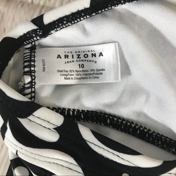 Arizona Girls Hearts, Flowers, Peace Signs Swimsuit Tankini Top - Size 10 - Picture 4 of 5